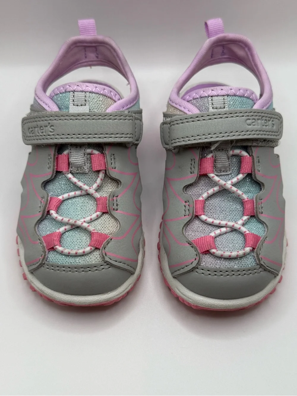 Carter's Gray and Pink Girls' Closed-Toe Sport Sandals